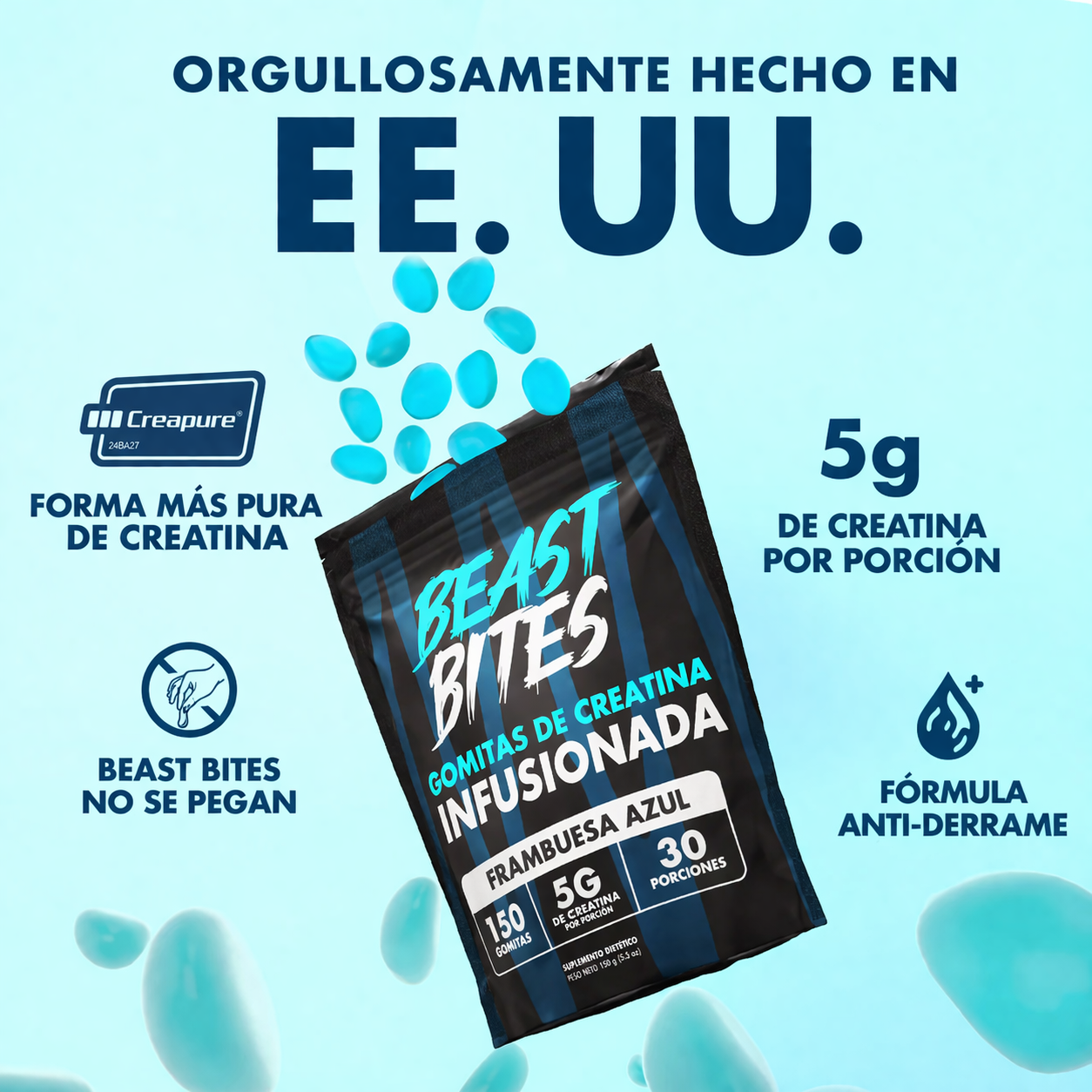 BEAST BITES creatina en gomitas "envio gratis"